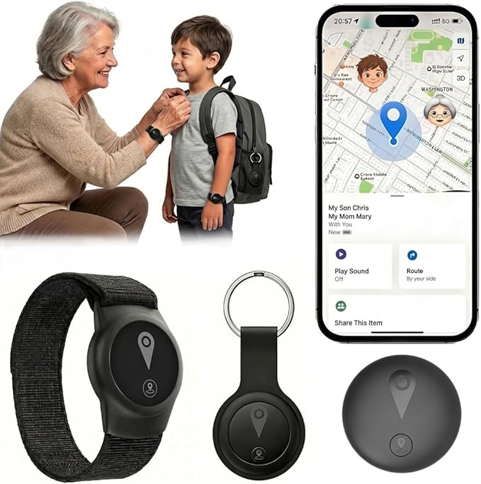 GPS Tracker for Kids, Real-Time GPS Tracking Device for Children w/Wearable by Dissyou