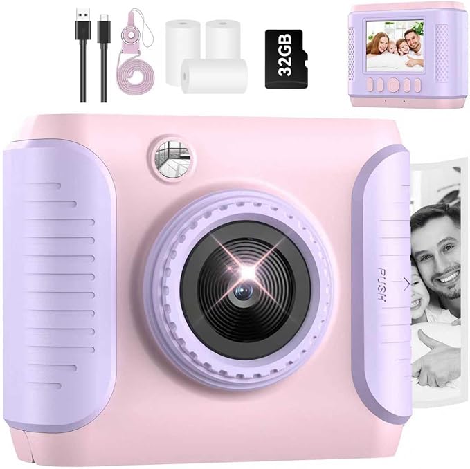 Instant Print Camera for Kids, 2.4 Inch Screen Kids Instant Cameras, Christmas by Unknown