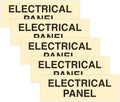 All Quality Basic Electrical Panel Sign - Fire Regulation Safety Compliance Sign - Ivory/Dark Brown - Large (5 Pack)