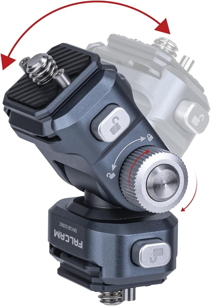 FALCAM Field Monitor Mount Holder Kit, Monitor Holder with 2-Pieces F22 Quick Release Plate, 360-Degree Swivel and 180-Degree Tilt Adjustable for 5" and 7" Monitor-2543