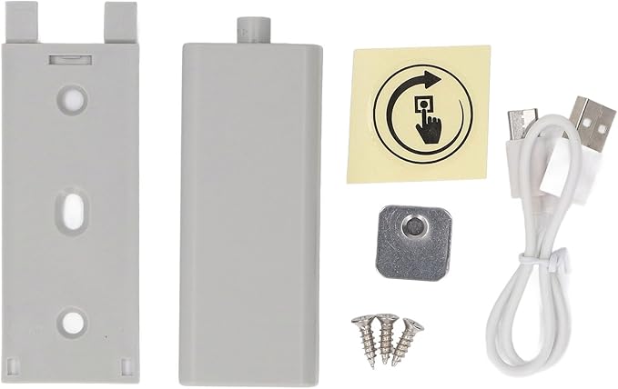 Smart Automatic Electric Magnetic Push Opener Cabinet Drawer Cupboard Door Bedroom Kitchen Hidden Door White Light Grey (Light Gray)