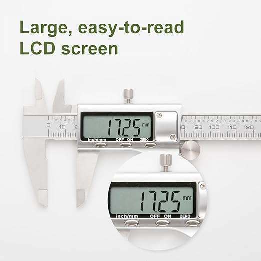 SCITOOLS All-Metal Digital Caliper 0-8" Measuring Tool, Micrometer Caliper with Auto-Off Feature, Interchangeable Between inches and millimeters for DIY/Household and 3D Printing