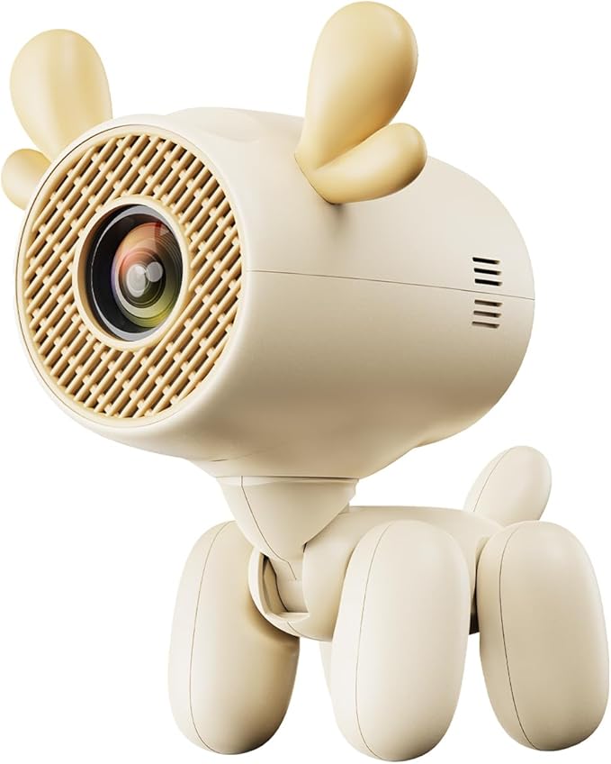 ENUOSUMA Mini Projector, Cartoon Dog Smart Projector with Wifi 6 and Bluetooth 5.1, Full HD 4K Support, Portable Projector Android 11, 160ANSI Auto Keystone Correction 130" Screen