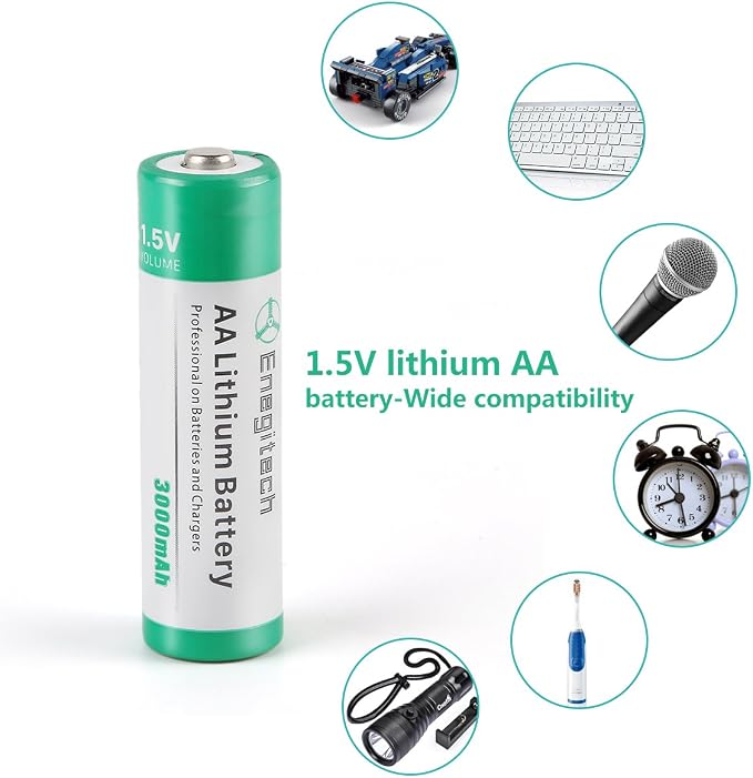 Enegitech AA Lithium Battery, Double A Lithium Battery 1.5V - Image 2