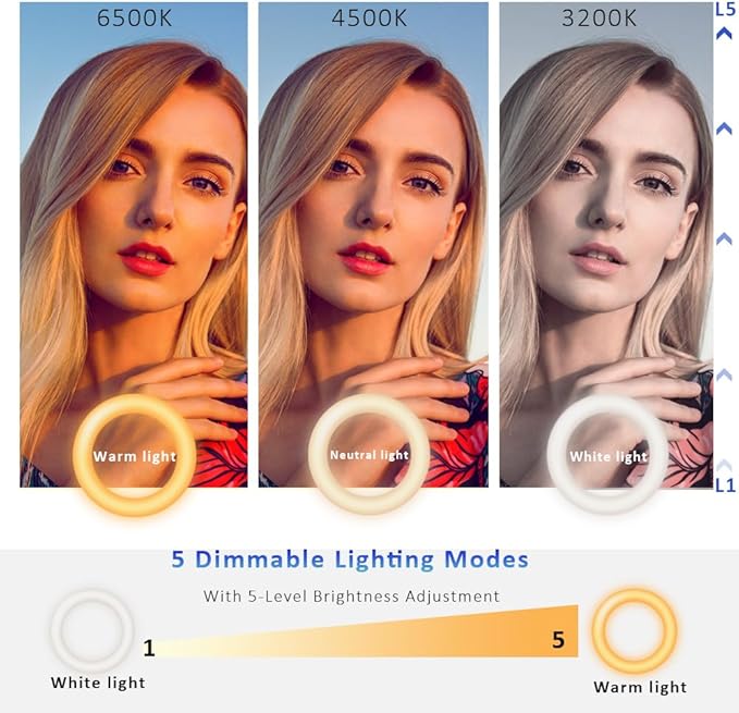 Cyezcor Video Conference Lighting Kit， Clip on Light Reading Lights， Ring Light, 360 ° Flexible Gooseneck Bed Night Light ，Computer Laptop Video Conferencing