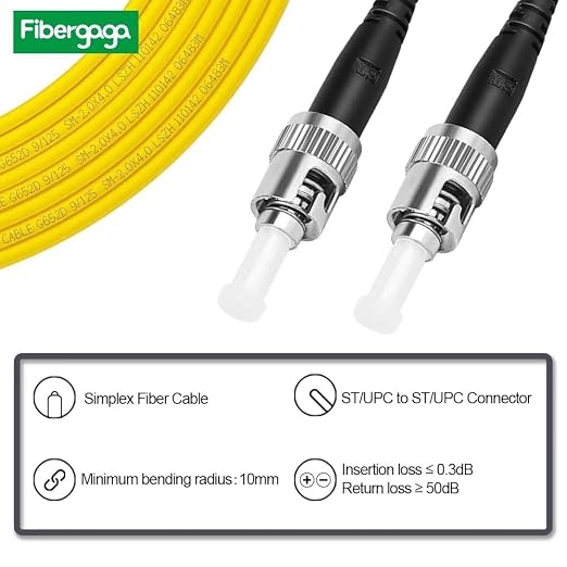 Fibergaga-3M OS2 ST to ST Fiber Patch Cable Single Mode, Length Option: - Image 2
