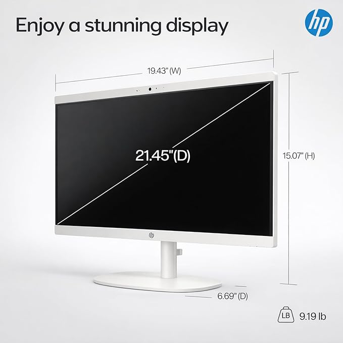 HP 2025 22" FHD All-in-One Desktop Computer • The New Version for Everyday Use • Latest 13th Gen Intel Quad-Core CPU • 32GB DDR5 • 128GB Storage • HDMI • Type-C • Wi-Fi • HD Webcam • Win11 • White