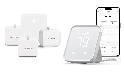 SwitchBot Smart Switch Button Pusher(3Pack) with Hub Mini & SwitchBot Hub 2 (2nd Gen)