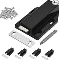 4 Pack Magnetic Push Latch ，Heavy Duty Magnetic Touch Latch，for Push to Open Cabinet or Kitchen Drawer、 Kitchen Door，on Strong Pop Out (Black - 2.7 inch, 4 Pack)
