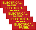 All Quality Basic Electrical Panel Sign - Fire Regulation Safety Compliance Sign - Red/Yellow - Medium (5 Pack)