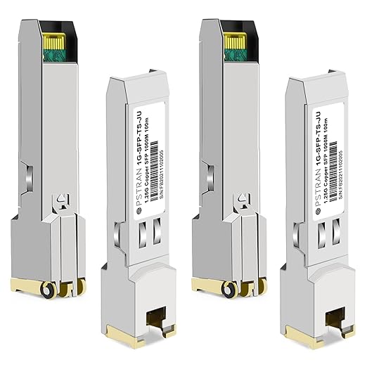 OPSTRAN 1000BASE-T SFP RJ45 Copper Transceiver Module Compatible with Juniper QFX-SFP-1GE-T SRX-SFP-1GE-T EX-SFP-1GE-T 100m Cat5e/6 4 Pack