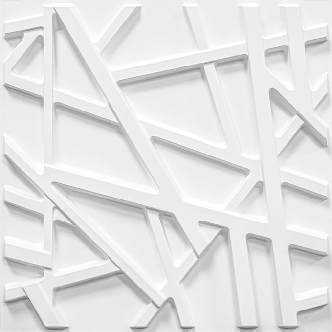 LEVOWAY 33 Pack 3D Wall Panels for Interior Wall Decor, 12''x12'' White Accent Textured Wall Panels, Wall Covering Panles for Living Room, Gaming Room, TV Background, Cover 32 Sq.Ft