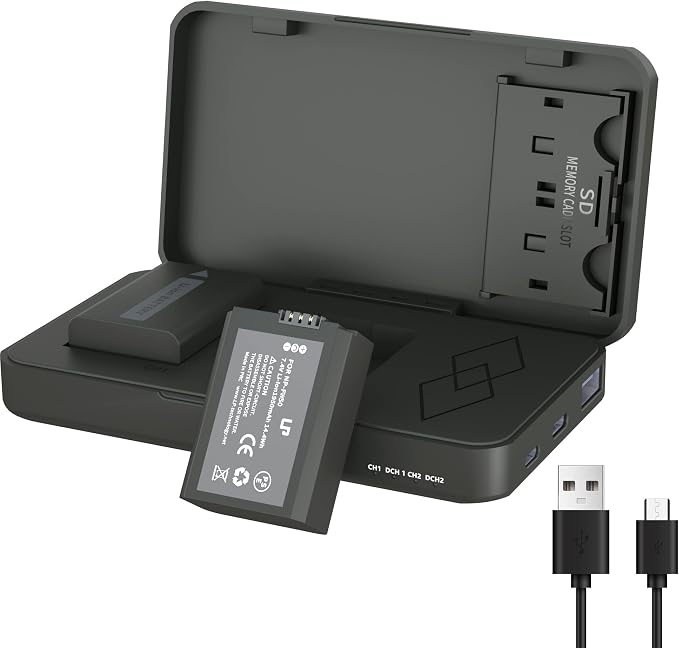 LP-NP-FW50 Battery Pack and Portable Charger, LP 2-Pack Replacement Battery by LP