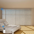 Blindify Motorized Vertical Blinds, Blackout Sliding Door Shades Vertical Shades Remote Control Customize, Light Beige