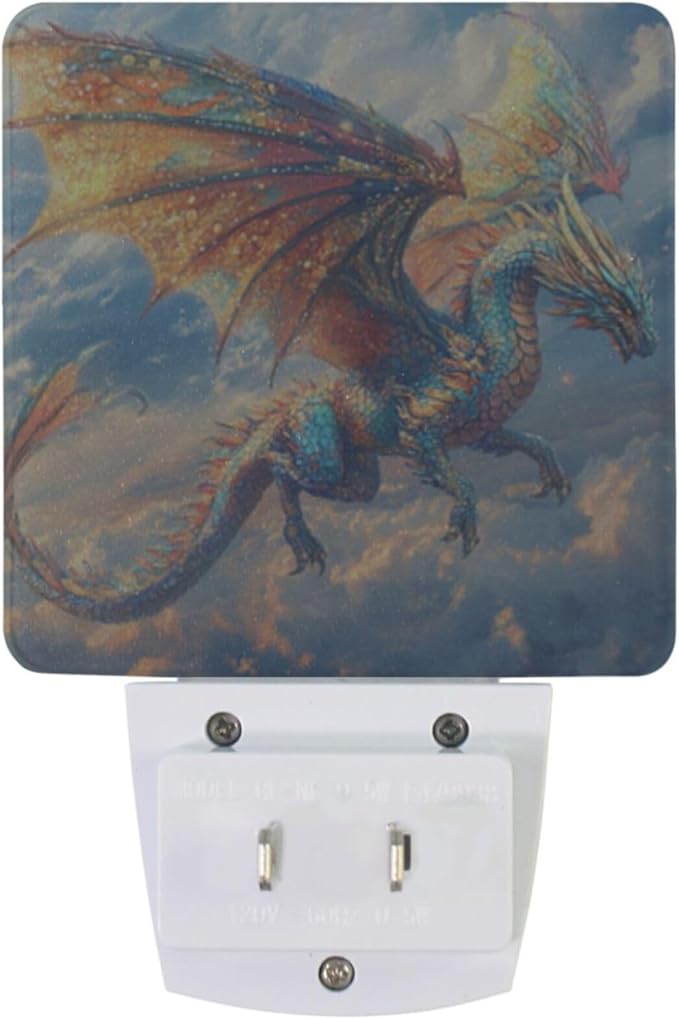 Pigsaly Led Night Light Psychedelic Colorful Dragon Night Light Plug in Wall Lamp Smart Dusk to Dawn Sensor Nightlight Led Lamp Energy Saving Lights Gift for Kids Room Bedroom Bathroom Hallway