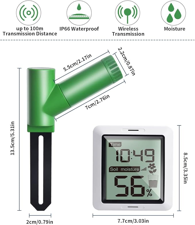 ECOWITT WH0291 Soil Moisture Tester Plant Soil Moisture Sensor Meter - Image 2