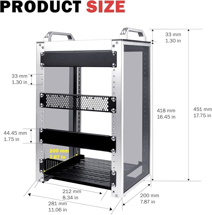 GeeekPi 8U Server Cabinet, 10 inch Server Rack for Network, Servers, Audio, and Video Equipment, DeskPi RackMate T1 Rackmount, 7.87 inch Depth