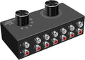 6-Way Audio Switcher, Right and Left Channel Stereo Audio Switcher, Plug & Play Compatible with TV, Blu -Ray Player, DVD Player, CD, Amplifier, Speaker (6 in-1 Out)