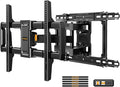Perlegear Full Motion TV Wall Mount for 42–90 inch TVs up to 132 lbs, Preassembled and Telescopic Design for Easy Setup, Swivel, Tilt and Extension, Fits 16″/18″/24″ Wood Studs, Max VESA 600x400mm