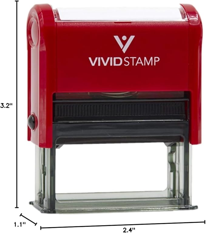 Basic Closed Self Inking Rubber Stamp (Red Ink) - Medium