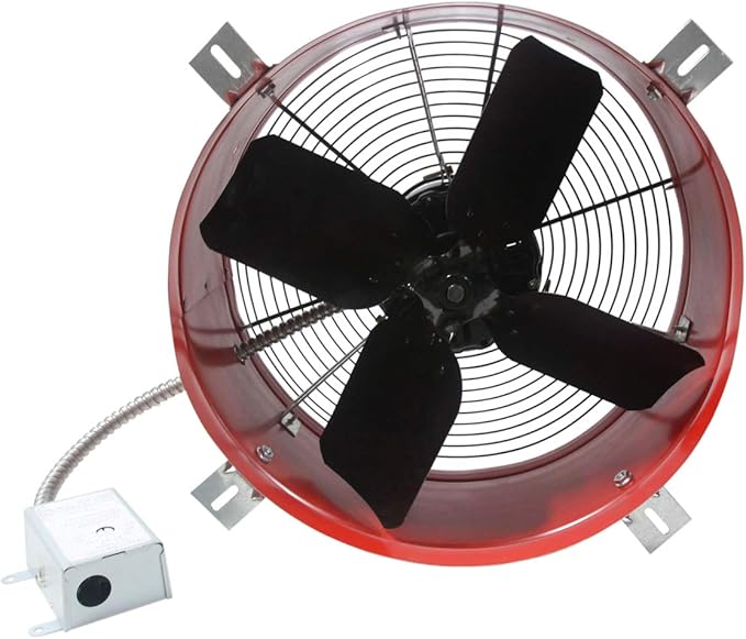 Maxx Air Professional Grade Gable Mount | Power Attic Ventilator, 2.6-Amp 60-Hz Motor and 14-Inch Blade | Quiet Home Attic Fan 1300 CFM | 1,850 SQ. FT. (Red)