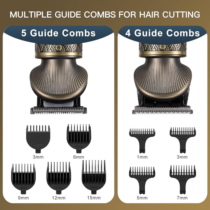 Scttomon Beard Trimmer Kit Professional Hair Clipper Zero Gapped T-Blade Electric Shaver Razor Nose Body Trimmer for Men Cordless Grooming Kit 7 in 1