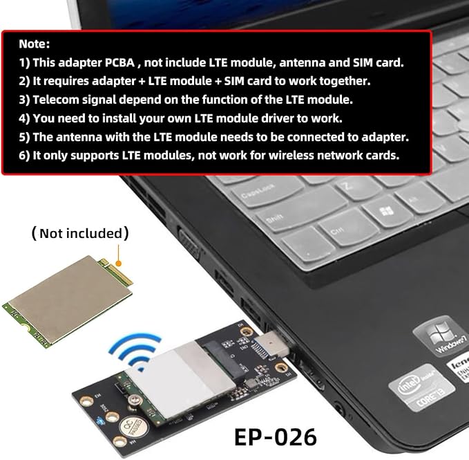 M.2 Key-B WWAN to USB 3.0 Adapter Riser Card w SIM Slot - Image 9
