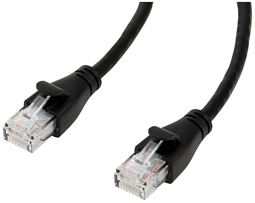 Amazon Basics RJ45 Cat 6 Ethernet Patch Cable, 1Gpbs Transfer Speed, Gold-Plated Connectors, 14 Foot - 10-Pack, Black