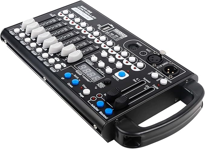 Battery Dmx Controller with Midi, Portable Dmx Controller for Moving Head Lights, Dmx 192 Controller Lighting Console, Dmx512 Controller with Built-in Battery