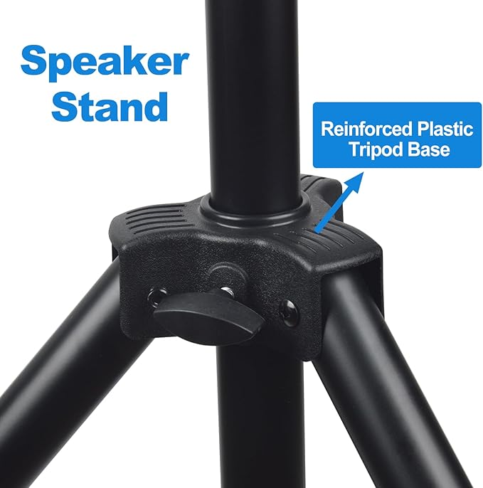 Howonder Speakers Stands,PA Speaker Stand,Speaker Tripod Stand,Adjustable Height from 40 to 66 Inches,Hold up to 110lbs,HD-100 (1 Packs,Black)