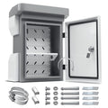 Outdoor Electrical Box, Cold-Rolled Steel Plate, Aluminum Alloy Back Beam, One-Piece Ventilation Design, IP65 Waterproof, Wall/Pole Mounted (15.7" x 11.8" x 7.5")
