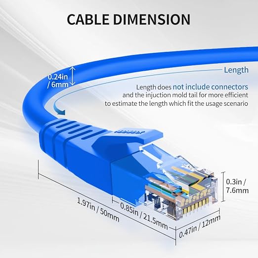 Cat6 Ethernet Cable 2 Feet 10 Pack Network RJ45 Cat6 Internet Patch Cable - Image 6