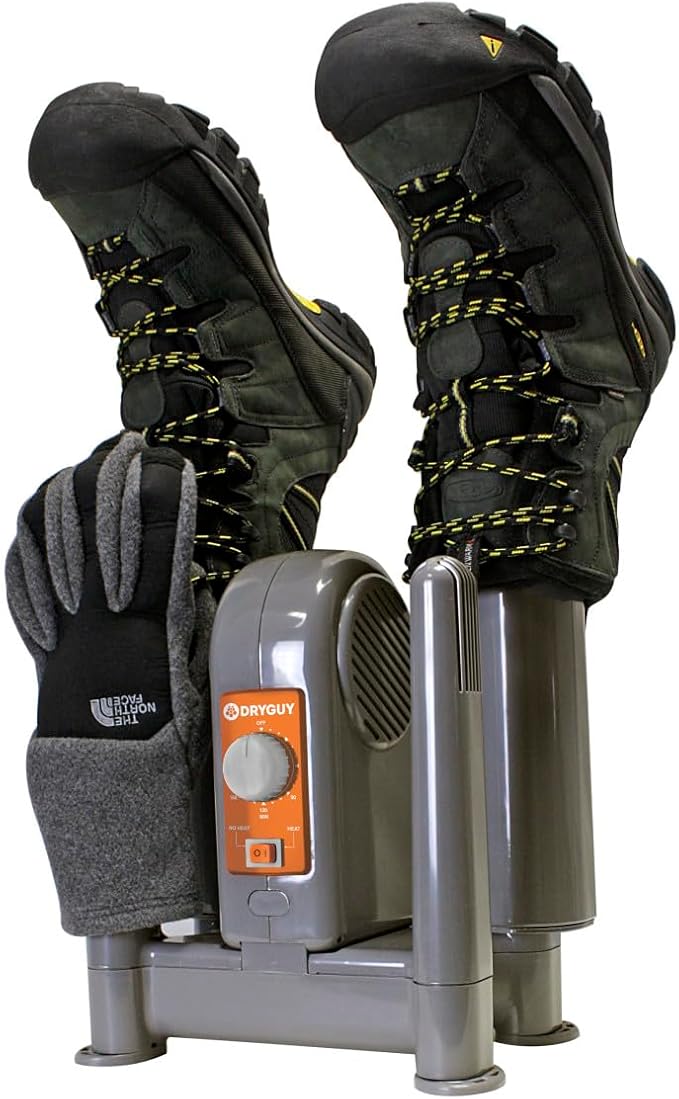 DryGuy Shoe, Boot, Garment & Gear Electric Dryer, Quick Drying for Ski, Work, Sports Equipment – Energy Efficient, Odor Eliminating Design, Home or Garage Use,4 Port, Heat + Fan (Dry time: 1-3hrs)