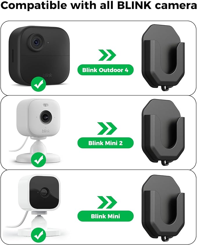 2 Pack Blink Camera No Drill No Screws Wall Mount Bracket - Image 2