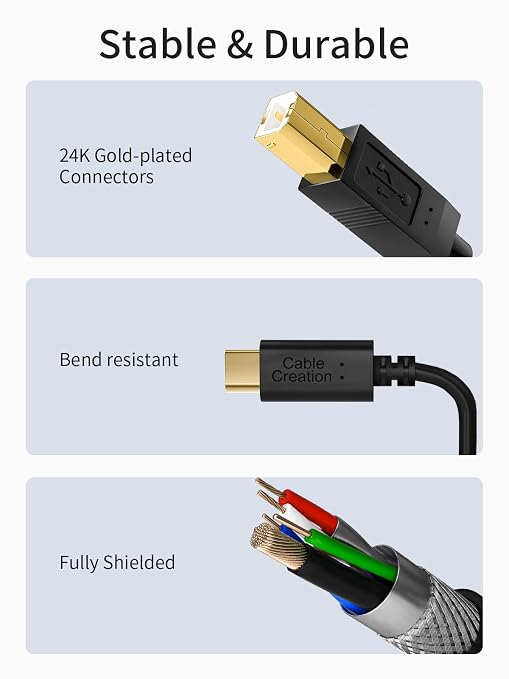 CableCreation USB C to B Printer & Scanner Cable - 10FT - Image 5