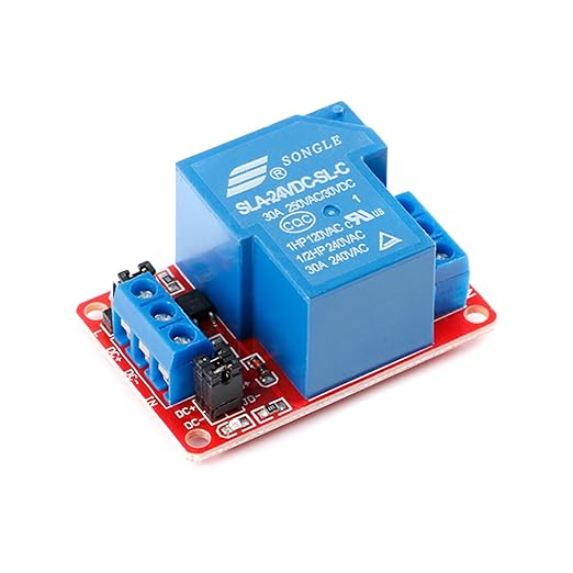 JESSINIE 24V 30A Relay Module, 1 Channel, Optocoupler Isolation, High/Low Trigger for Automation Control