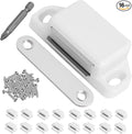 16 Pack Magnetic Push Latch,Heavy Duty Magnetic Touch Latch,for Push to Open Cabinet or Kitchen Drawer, Kitchen Door (White - 0.98 inch, 16 Pack)
