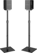 Pegzone Height-Adjustable Speaker Stands Pair,11LBS Capacity,Height Adjustable from 33.4" to 44.0",Surround Sound Speaker Stands,Cable Management,Black,1 Pair