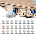 MKUJOO 24 Pack 6 Inch Ultra-Thin LED Recessed Ceiling Light with Junction Box,panel light,Daylight, 13W,2700K/3000K/3500K/4000K/5000K Selectable Dimmable Downlight ETL&FCC&CE and Energy Star Certified