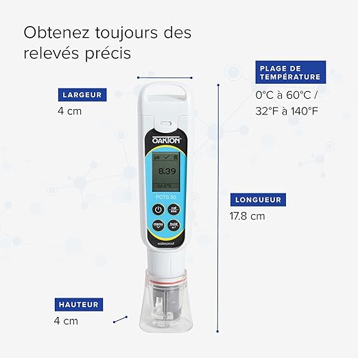 Oakton AO-35634-35 PCTSTestr 50 Waterproof Pocket pH/Cond/TDS/Salinity Tester, Premium 50 Series, Black