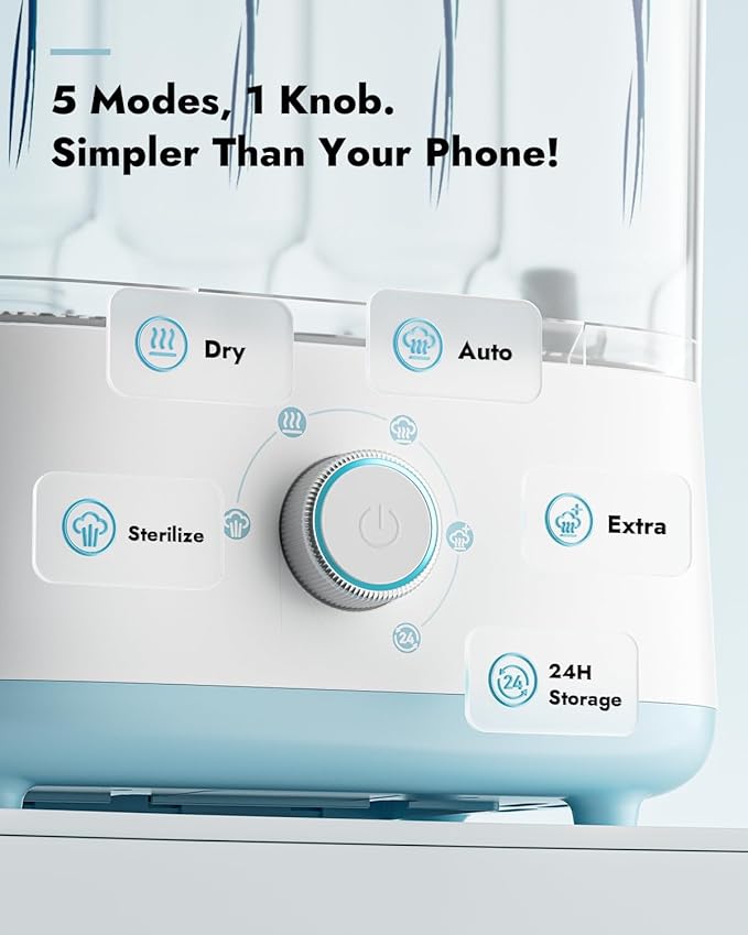 Papablic Baby Bottle Sterilizer and Dryer Pro, Esterilizador De Biberones, Electric Steam Sterilizer for Baby Bottles, Pacifiers, and Pump Parts, Large Capacity 10 Bottles
