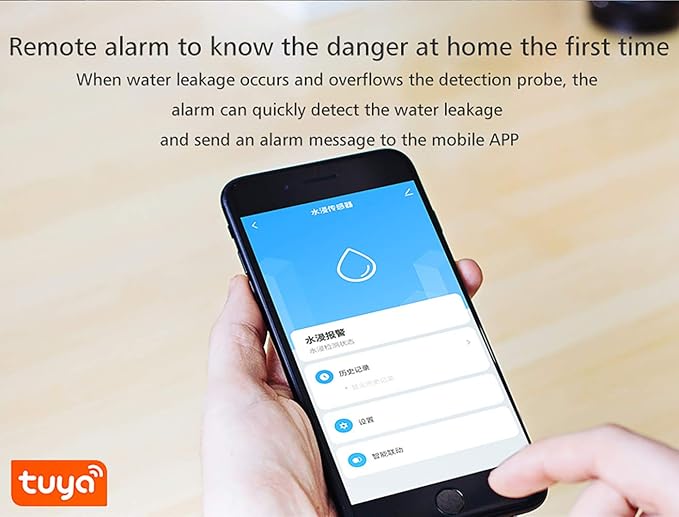 WiFi Water Sensor, Smart Water Leak Detector, Tuya APP Free Remote Monitoring - Image 6