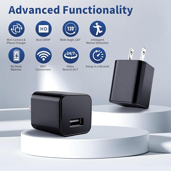 YIDOFFY 1080P WiFi Security Camera with Night Vision, Motion Detection, Indoor Monitoring System for Home Office Baby Pet, Black Mini Camera with Loop Recording