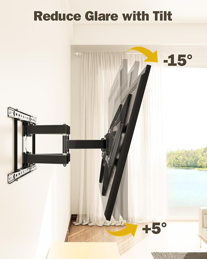 Mounting Dream UL Listed Full Motion TV Wall Mount for Most 42-84'' TVs, TV Mount with Premium Ball Bearing Design for Smooth Extension and Swivel, Max VESA 600x400mm, 100LBS, Up to 24'' Wood Stud
