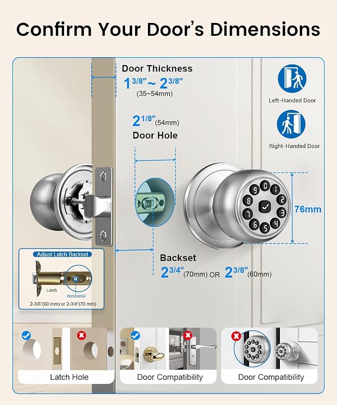 Smart Door Lock, Smart Keypad Door Knob - Image 7