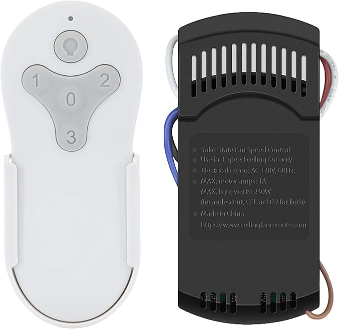 Ceiling Fan Remote Control Kit for Harbor Breeze KUJCE10311 KUJCE10712 TR214B 2AQZU-18018, Universal Remote for 3 Speeds Light Dimmer, Compatible with Harbor Breeze Hampton Bay Hunter and Other Brands