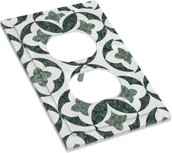Bvtewkhz Green Luxury Modern Cubic Marble Cubic Marble Duplex Outlet Decorative Light Switch Covers Electrical Faceplate Switch Plates for Bathroom Kitchen Home
