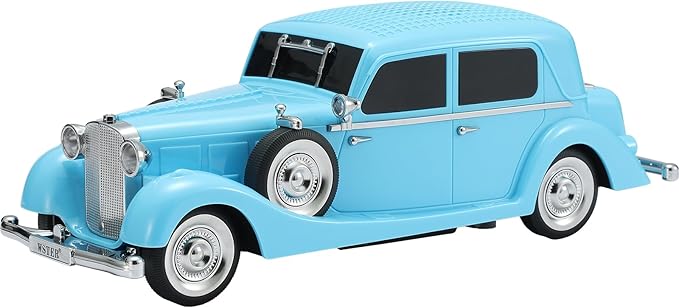 WSTER Vintage Car Bluetooth Speaker, Retro Classic Model with Powerful Sound, Built-in Mic, TWS Dual Pairing, Multi-Interface Output, Portable Wireless Outdoor Speaker for Parties & Beach (Blue)