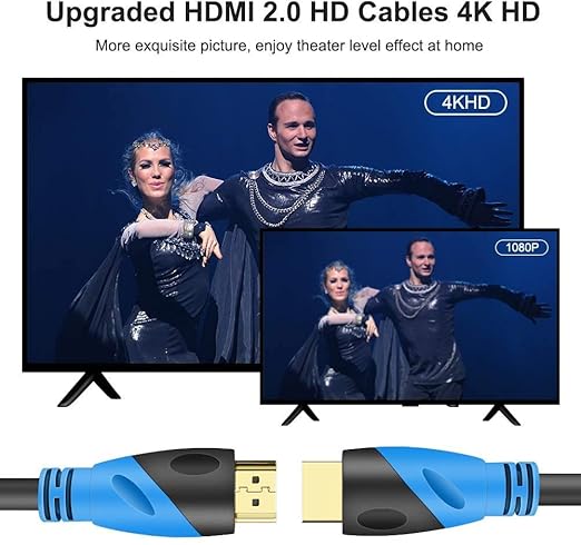 4K HDMI 75 FT Cable (HDMI 2.0,18Gbps) Ultra High Speed Gold Plated Connectors,Ethernet HDMI Cord, 4K@60HZ 2K 1080P 3D ARC Compatible with UHD TV Monitor Laptop Xbox PS4/PS5 ect(23m)