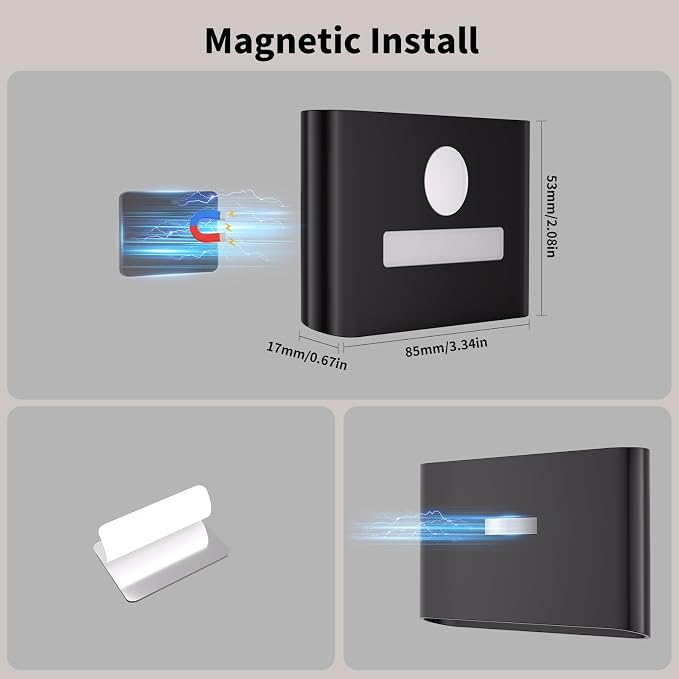WOBSION Rechargeable Wireless Motion Sensor Stair Lights, Stick-On Wall Light - Image 6